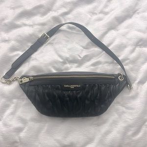 Karl Lagerfeld Paris womens Kristina Fara Rouched Belt Bag Cross Body